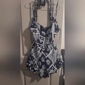 Beautiful Navy and white romper